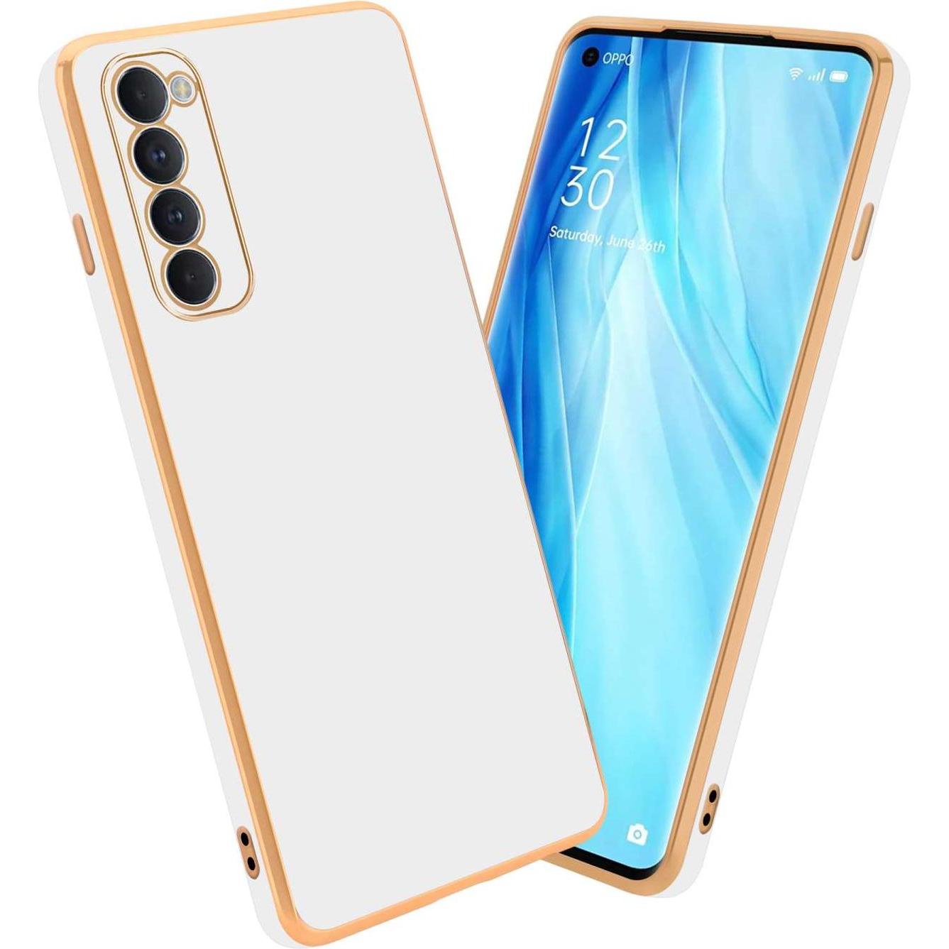 Cadorabo Hülle für Oppo Reno4 PRO TPU mit Kameraschutz (Oppo Reno 4 Pro), Smartphone Hülle, Weiss
