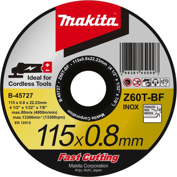 Image du produit Makita Disque à découper 115x0,8 mm Inox B
