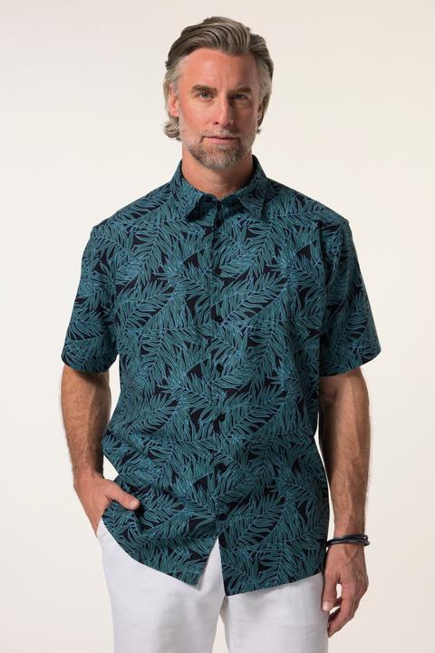 Immagine prodotto Boston Park Leinenmix-Hemd, Halbarm, floraler Print, Kentkragen, Comfort Fit (8XL)