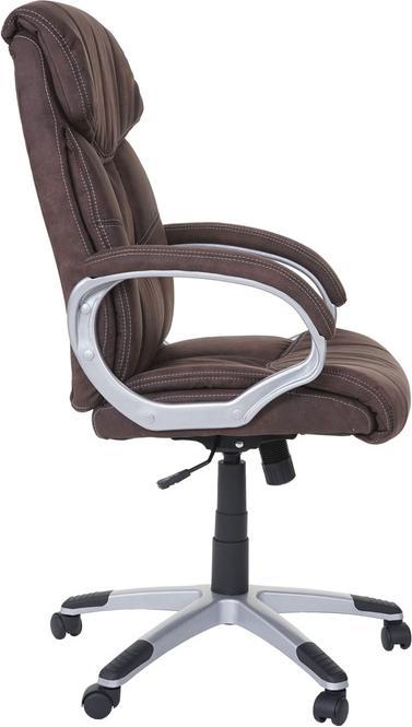 Produktbild Swisshandel24 Bürostuhl, Chefsessel Drehstuhl Schreibtischstuhl, Stoff/Textil - Wildlederimitat braun