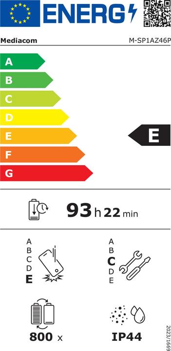 Energy Label Mediacom SmartPad Azimut 4 Pro 6-128Gb 11.97" (4G, 11.97", 128 GB, Grey)