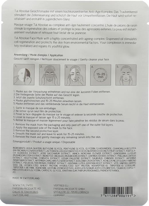 Actual product image Tal Absolue Bio Cellulose Mask (20 ml)