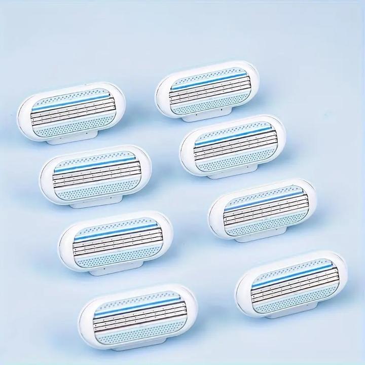 Immagine prodotto Cbx Damen-Handrasierer mit 8 Ersatzklingen – 3-lagige Edelstahlklingen, Damenrasierer