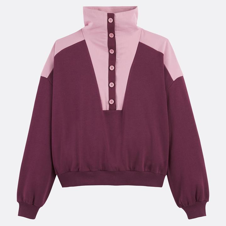 Produktbild La Redoute Collections Sweatshirt mit geknöpftem Trucker-Kragen (M)