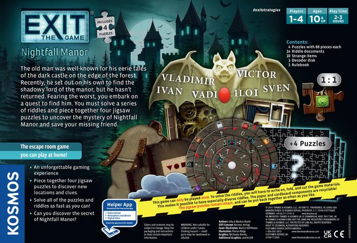 Actual product image Thames & Kosmos EXIT + Puzzle - Nightfall Manor (EN) (KOS1662) (English)