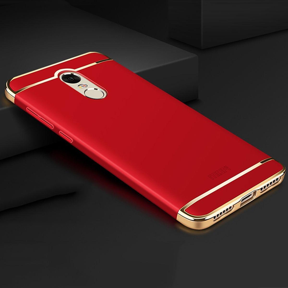 Thumbnail - König Design Handy Hülle Schutz Case für Xiaomi Redmi Note 4X Bumper 3 in 1 Cover Chrom Rot (Xiaomi Redmi Note 4X), Smar...