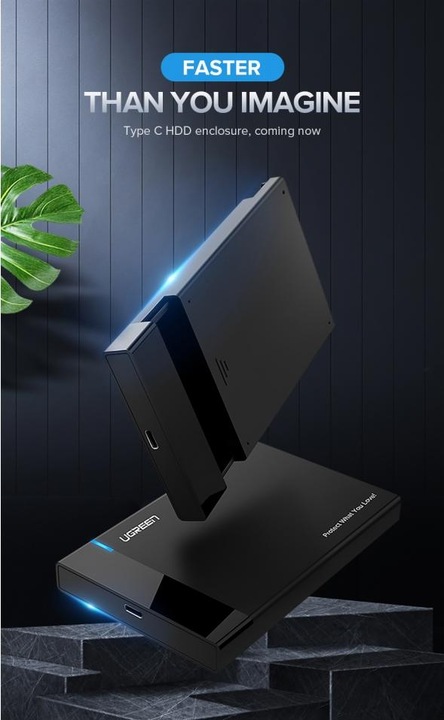 Actual product image Ugreen USB-A 3.0 to 2.5" SATA Hard Drive Enclosure (5Gbps) (2.5")