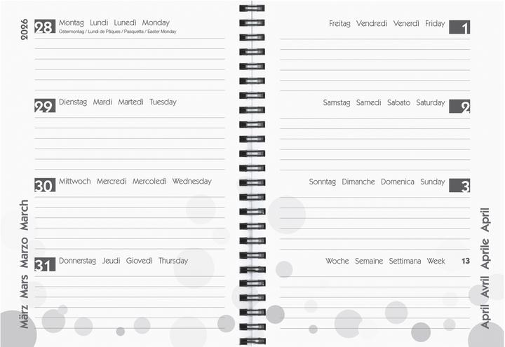 Immagine prodotto Biella Mydiary Wire-O (14,5 x 20,5 cm, Tedesco, Italiano, Francese, Inglese)
