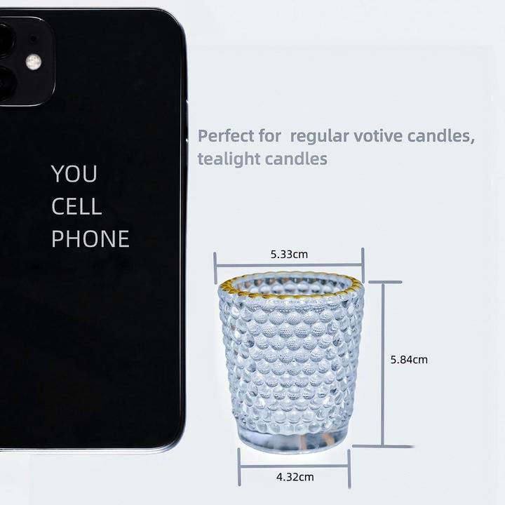 Actual product image Vohocandle Teelichtgläser-Set mit Goldrand (12 Stück)