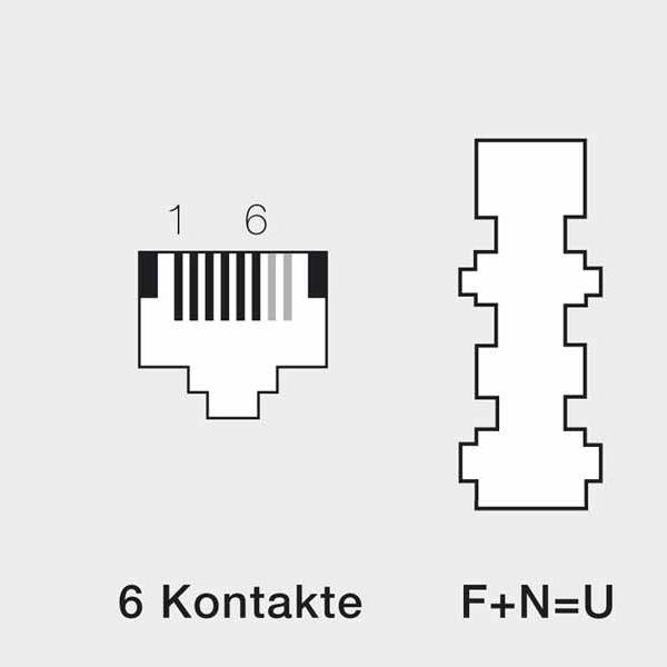 Nutritional values and ingredients Ze-Kom ZE 10x combi-socket UAE1x8(6)/TAE1x6F+N AP pure white, 10er VPE