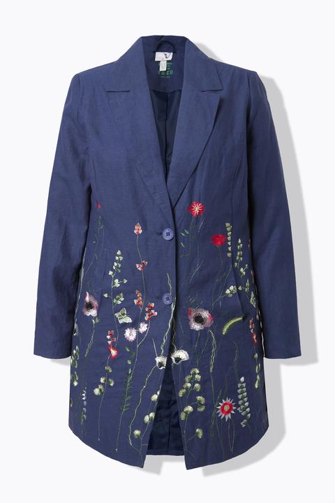 Actual product image Ulla Popken Botanical Embroidered Blazer (60)