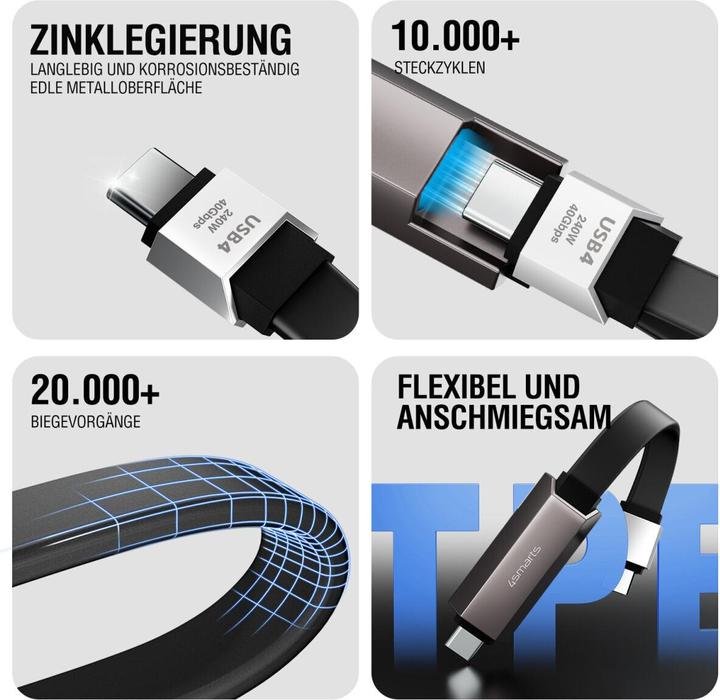 Produktbild 4smarts USB4 Kabel Enterprise Storage (0.14 m, 240 W)