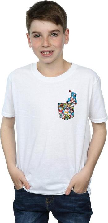 Produktbild Captain America Faux Pocket TShirt Jungen (152, 158)