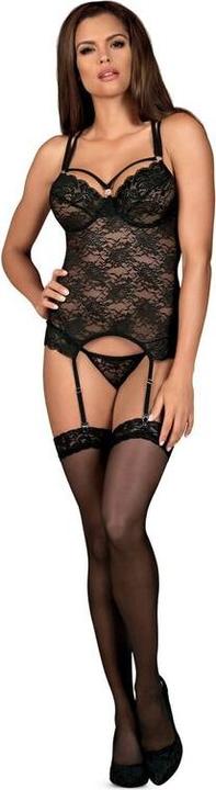 Produktbild Obsessive Korsett & Tanga Schwarz S/M (S, M)