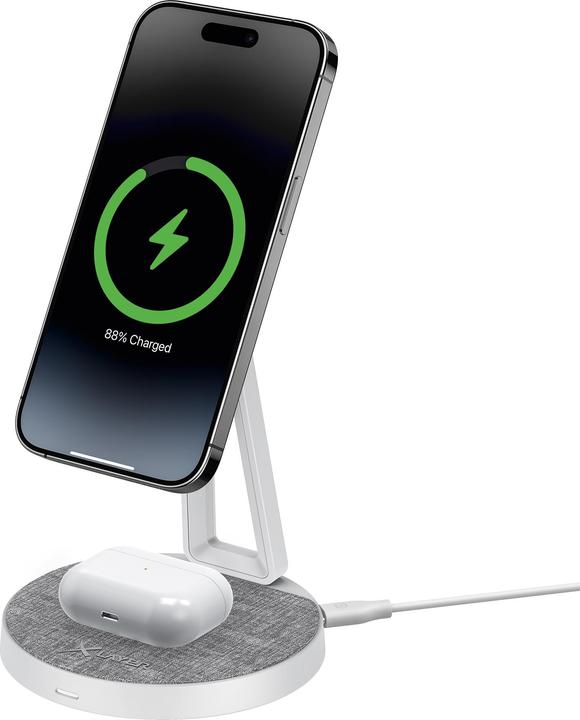 Produktbild Xlayer MagFix Pro 2 in 1 Ladestation 15W Grey/White (15 W)