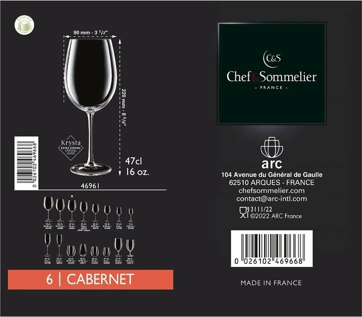 Image du produit Chef & Sommelier Distinction (23 cl, 6 Verres, Flûtes à champagne)