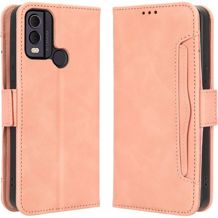 Thumbnail - Cover-Discount Nokia C22 - Etui mit vielen Kartenfächer rosa (Nokia C22), Smartphone Hülle, Rosa