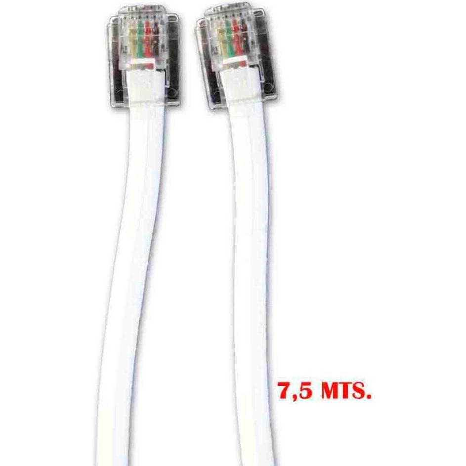 EDM Telephone extension cord 7,5m male-male, Accessori per telefoni