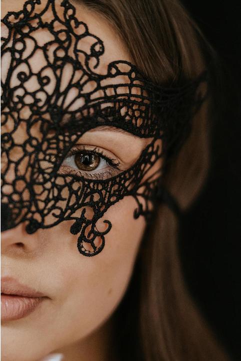 Actual product image Partydeco Partyaccessoire Maske aus Spitze 11 x 20 cm, Muster3