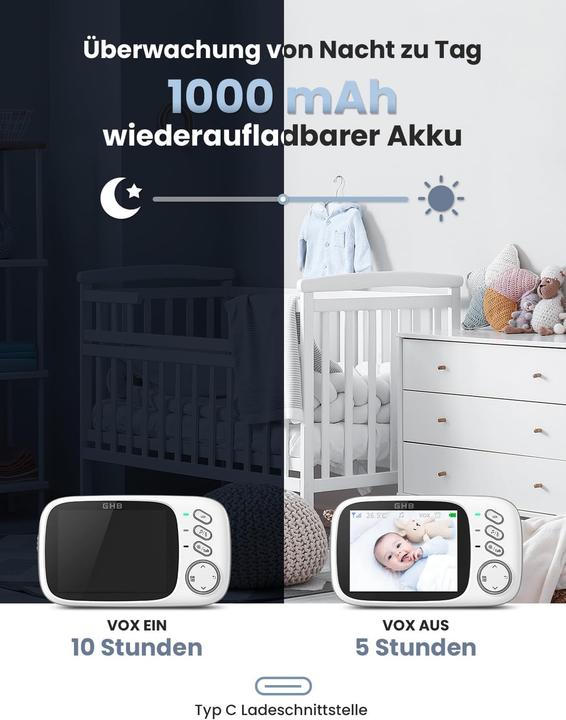 Actual product image GHB Babyphone mit Kamera und LCD-Display (Video & Audio)
