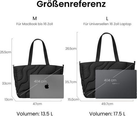 Image du produit tomtoc Terra-T38 Puffy Laptop Tote Bag, 13.5L, black (16")