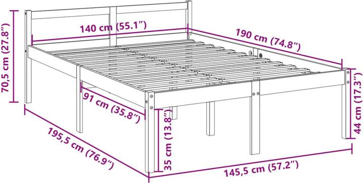 Image du produit vidaXL Seniorenbett (140 x 190 cm)