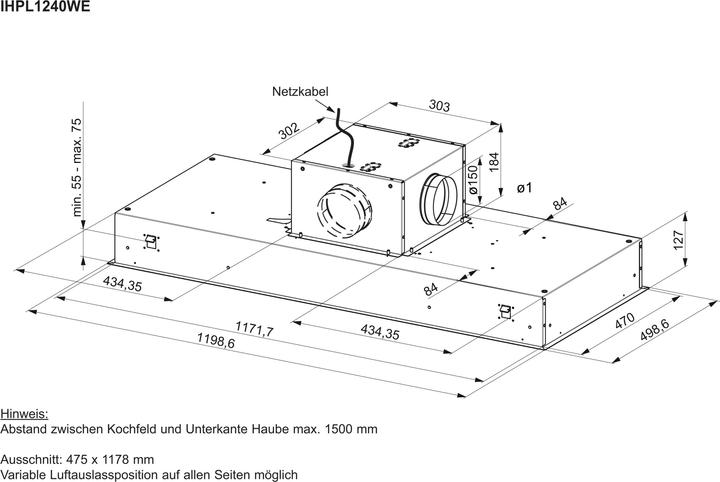 Nährwerte und Zutaten Electrolux IHPL1241WE (Deckenlüfter)