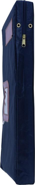 Actual product image Alba Bench bag "POCSOUGM B" with expansion pleat, made of nylon, blue zip, sender window, dimensions: