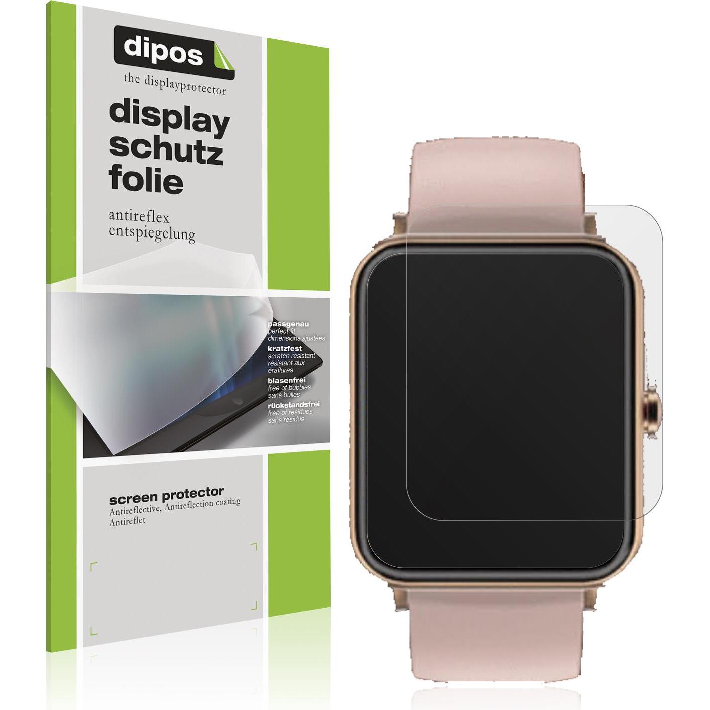 Dipos Displayschutzfolie Antireflex, Smartwatch Schutzfolie, Transparent