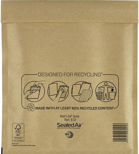 Produktbild Sealed Air Luftpolstertaschen MailLite E/2 Haftklebung goldgelb 10Stück (10 x)