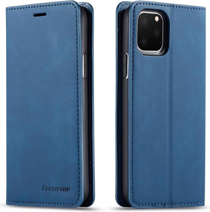 Produktbild Cover-Discount iPhone 11 Pro Max - Vintage Flip Case in Wildleder Optik blau (Apple iPhone 11 Pro Max)