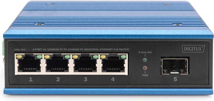 Immagine prodotto Digitus Switch Ethernet industriale da 4 porte 10/100Base-TX a 100Base-FX (4 porte)