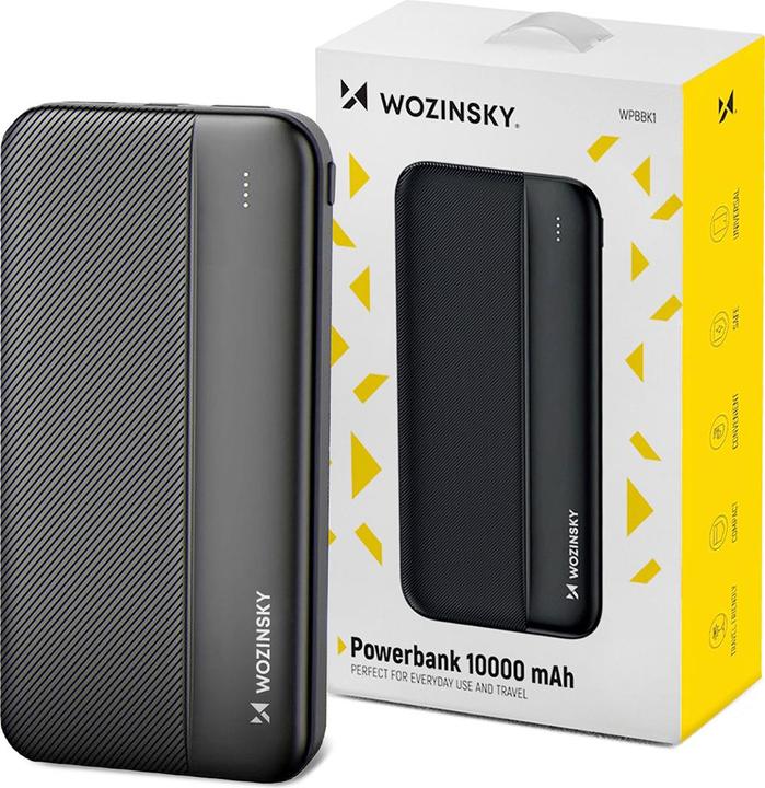 Actual product image Wozinsky powerbank Li-Po 10000mAh 2 x USB black (WPBBK1) (10000 mAh)