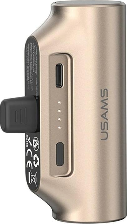 Image du produit Usams PB79 Mini Tail Plug Portable Power Bank 3000mAh USB-C beige (3000 mAh)