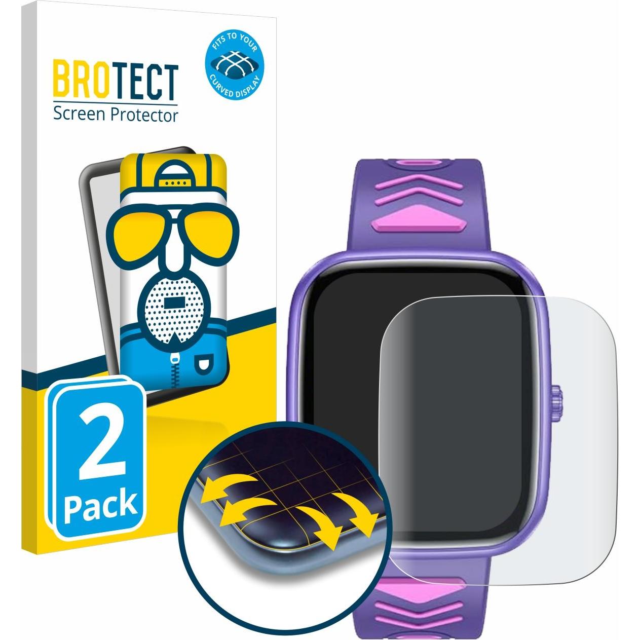 BROTECT Fullscreen Schutzfolie Displayschutz Folie Matt Entspiegelungsfolie, Smartwatch Schutzfolie, Grau