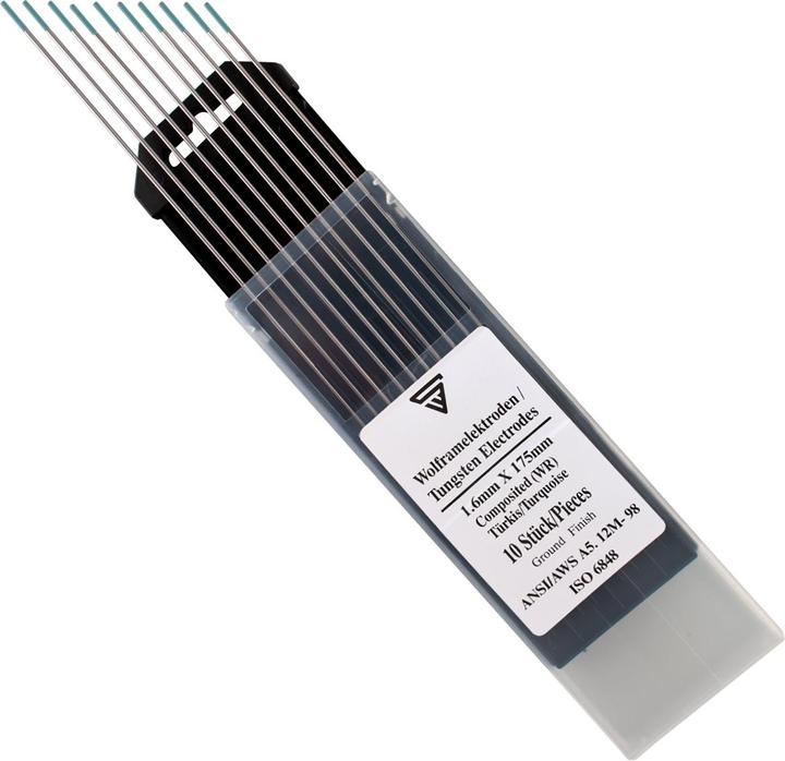 Stahlwerk Elettrodi di tungsteno / elettrodi di saldatura WR turchese 1,6 x 175 mm set da 10