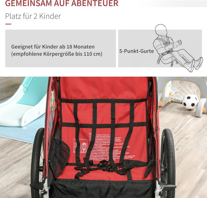 Produktbild Homcom 3in1 Kinderwagen auch als Jogger und Fahrradanhänger