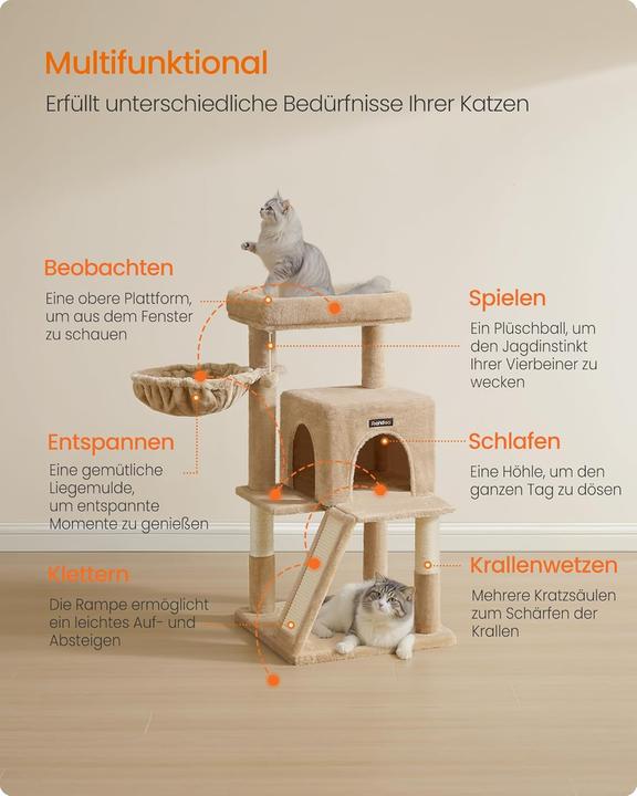 Produktbild Feandrea Katzenbaum mit Plattform und Höhle (Kamelbraun)