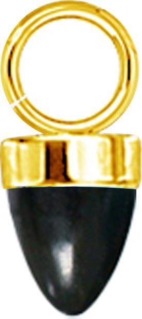 Produktbild Star Piercing Anhänger vergoldet ein Kegel schwarzer Onyx Stein (ohne Messing, Chirurgenstahl 316L, Mineralisch)