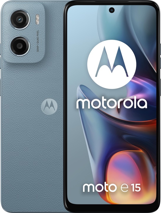 Immagine prodotto Motorola moto e15 (64 GB, Blu chiaro, 6.67", Doppia SIM, 32 Mpx, 4G)