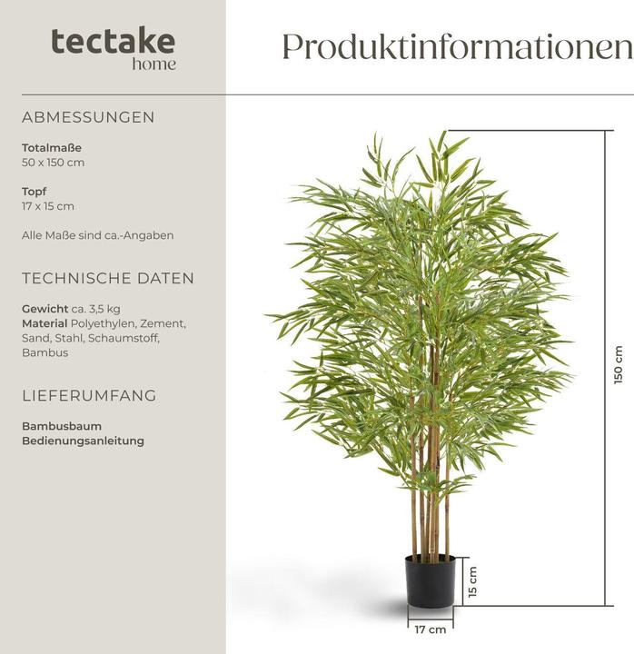 Immagine prodotto tectake Albero di bambù Bambosa (150 cm)