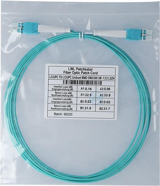 Produktbild CBO Duplex LWL Patchkabel LC Uniboot-LC Uniboot Multimode OM3 3 Meter (3 m)
