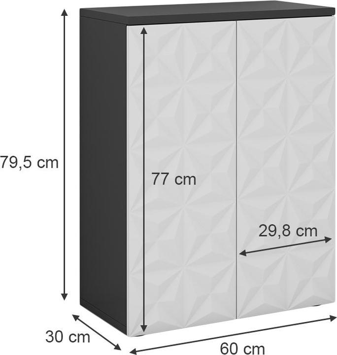 Produktbild Vicco Edge mit 2 Türen und 3 Fächer