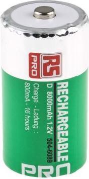 RS PRO Battery NiMH D 1.2V 8000mAh (2 pcs., D, 8000 mAh)