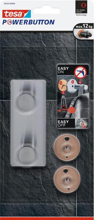 Produktbild tesa Powerbutton Doppelhaken Classic