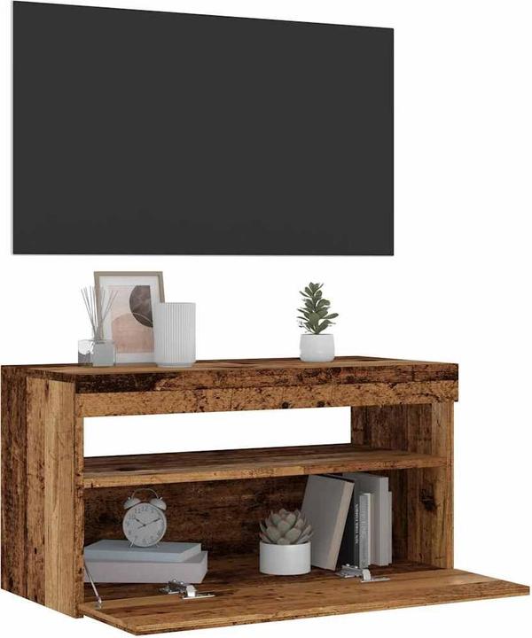 Image du produit vidaXL TV Schrank Lowboard Fernsehschrank Fernsehtisch mit LED Altholz-Optik (75 x 35 x 40 cm)
