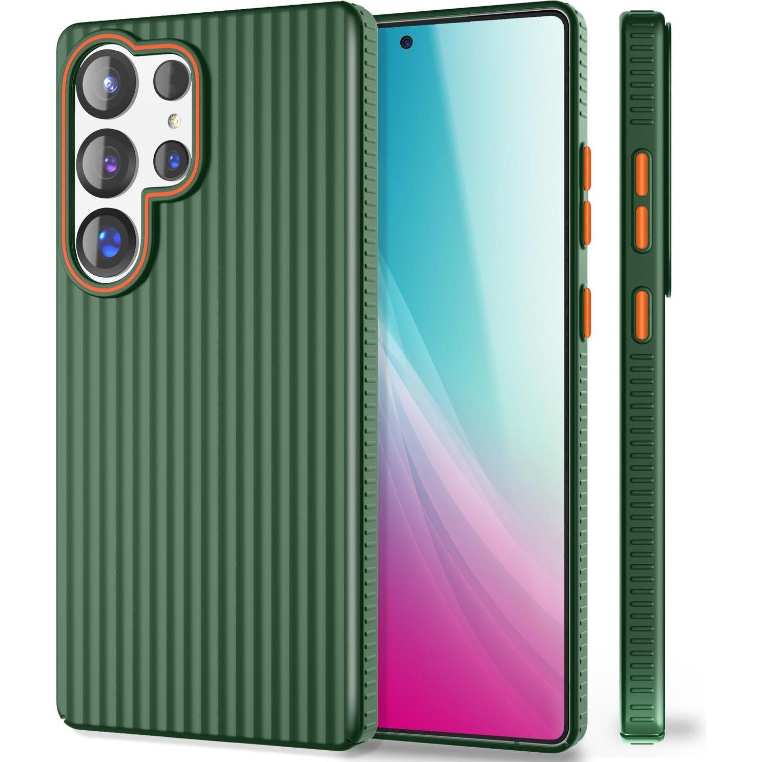 Nalia Nova - Ultra Dünne Leichte Hülle im Wellen Design - Metal Look Hardcase (Samsung Galaxy S25 Ultra), Smartphone Hül...