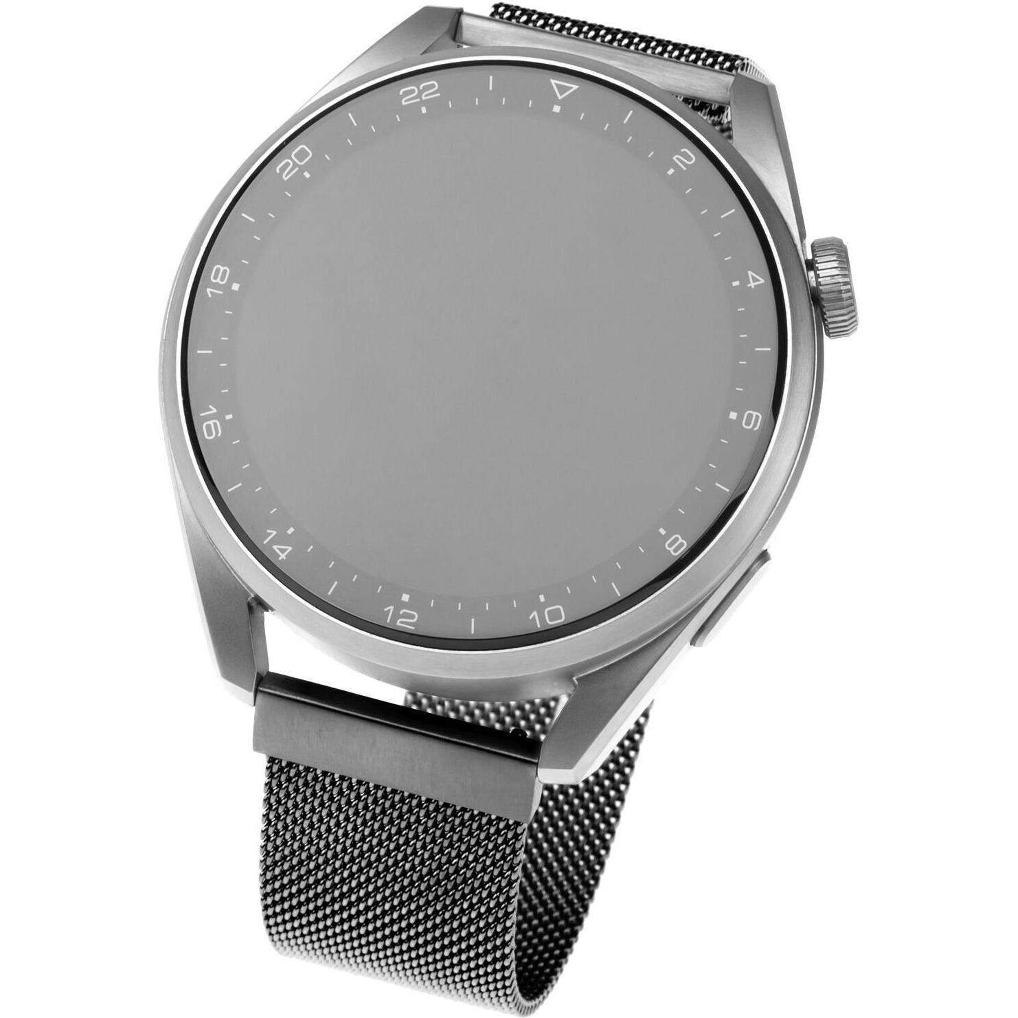 Fixed Mesh metal rem til Smartwatch Universal 22 mm Sort, Smartwatch Zubehör, Schwarz