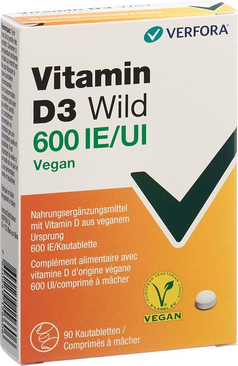 Actual product image Wild Pharma Vitamin D3 Wild Tabl 600 IU vegan 60 Capsules (90 Piece, Pills, 25 g)