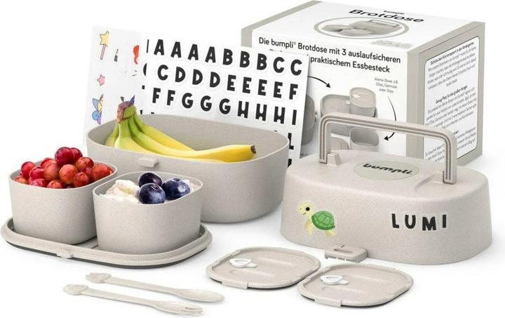 Produktbild Bumpli Lunchbox mit Sticker Set Beige